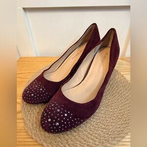 Franco Sarto Suede Rhinestone Wedge Shoes‎